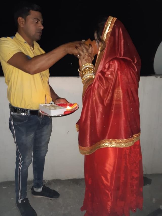 Shamshad and Priya during a Karwa Chauth festival. The picture’s date is not known
