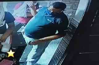 Gangster Vikas Dubey captured in CCTV footage At Faridabad hotel (Picture via Twitter)