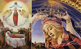 Ascension of Virgin Mary :&nbsp; Note that the Crown is placed over her covered head.