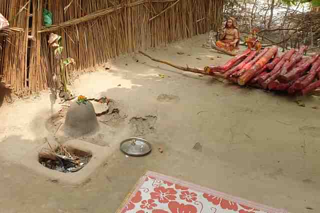 A temple at a refugee camp at Signature Bridge, New Delhi/picture provided by Sudhanshu Singh