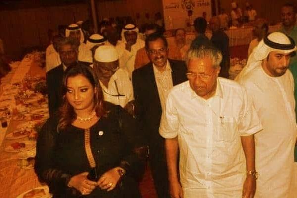 Kerala Chief Minister Pinarayi Vijayan with accused Swapna Suresh (Twitter)