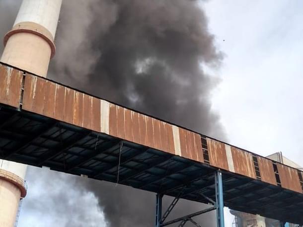 Smoke after the boiler explosion at NLC thermal plant in Neyveli of Tamil Nadu (Picture via Twitter)