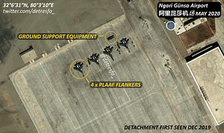 PLAAF fighters at Ngari Gunsa airport in Tibet. (@detresfa_/Twitter) &nbsp;