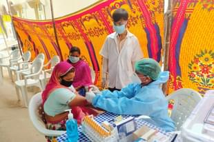 A test being conducted as part of the survey. 