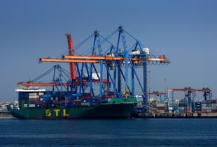 A ship anchored at Visakhapatnam Seaport (Abhijit Bhatlekar/Mint via Getty Images)