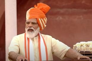 PM Modi at Red Fort in Delhi on the occasion of Independence Day (Pic Via Twitter)