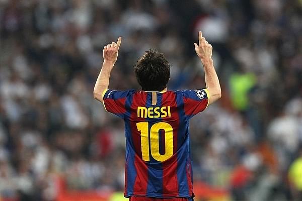 Lionel Messi celebrating a goal (Twitter)