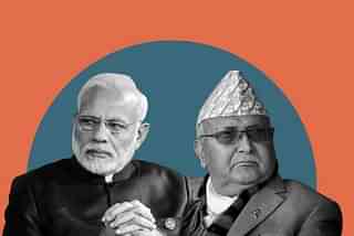 Prime Minister Narendra Modi&nbsp; and his Napalese counterpart K P Sharma Oli.
