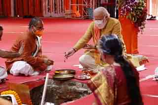 Prime Minister Narendra Modi at the Bhoomi Pujan of Ram Temple in Ayodhya.