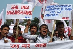 Protests against non-implementation of Assam Accord.