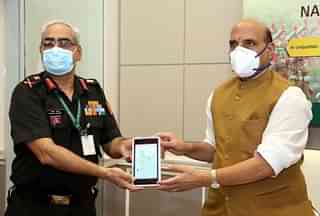 Defence Minister Rajnath Singh launched the NCC training app on Thursday (Pic Via Twitter)