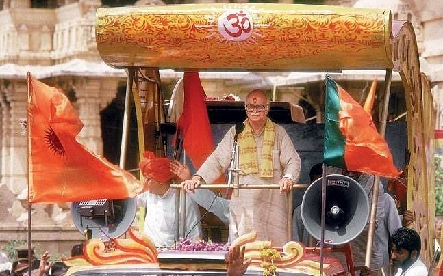Lal Krishna Advani during his rath yatra (Picture via Twitter)