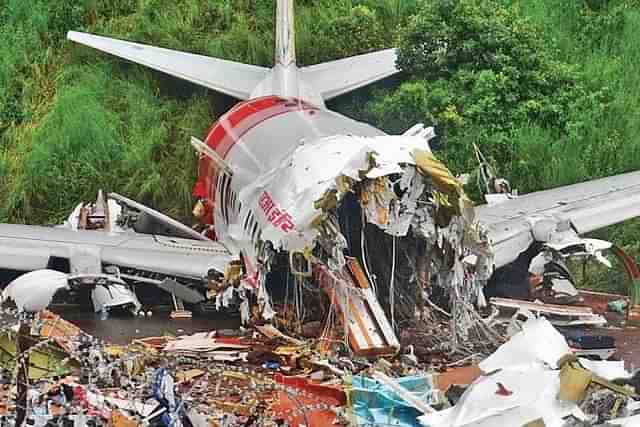 The wreckage of the plane.