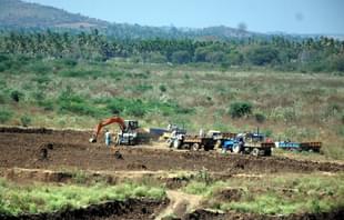 tractors on the field.