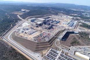 Aerial view of the ITER site during construction in 2018