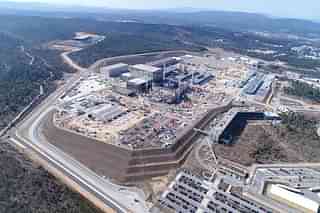 Aerial view of the ITER site during construction in 2018 