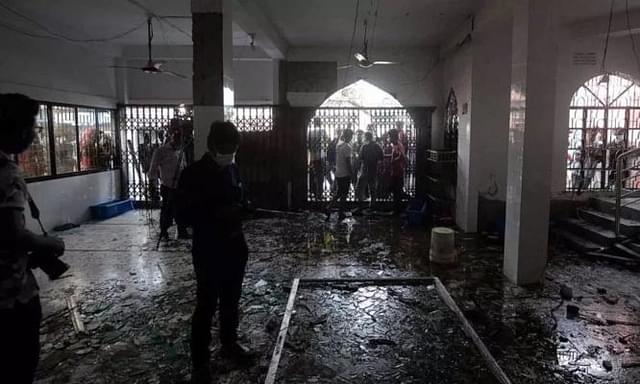 Six air conditioners exploded in Bangladesh mosque, killing as many as 24 people and injuring 50 others. (Pic Via Twitter)