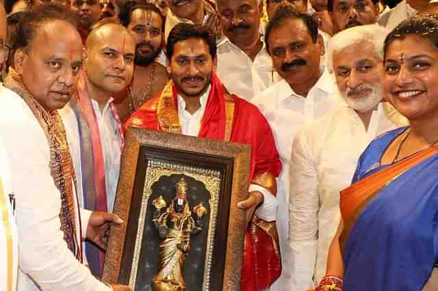 Reddy during his earlier visit to the temple.