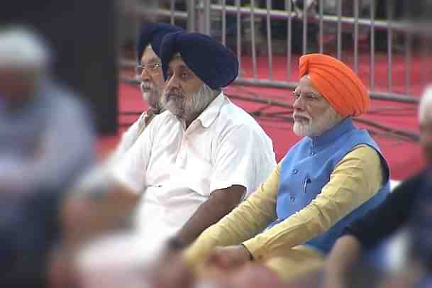 Sukhbir Badal and Narendra Modi. (Facebook) 