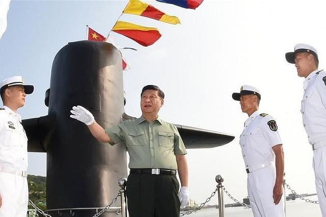  Chinese President Xi Jinping visits a submarine in 2018. (Xinhua) &nbsp;