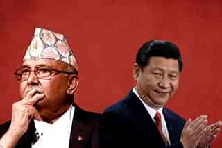 Former Prime Minister of Nepal, K P Sharma Oli, and Chinese President Xi Jinping. 