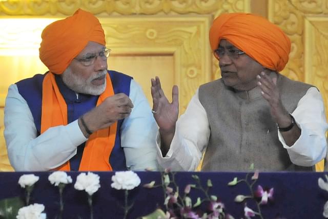 Prime Minister Narendra Modi and Bihar Chief Minister Nitish Kumar. (AP Dube/Hindustan Times via GettyImages)