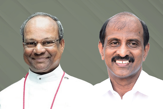 Bishop A Dharmaraj Rasalam (L) and Bennet Abraham (R)