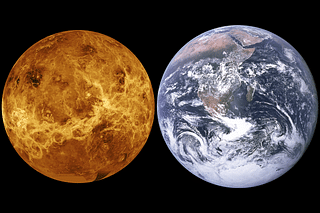 Size comparison of Venus and Earth