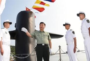 Chinese President Xi Jinping visits a submarine in 2018. (Xinhua) 