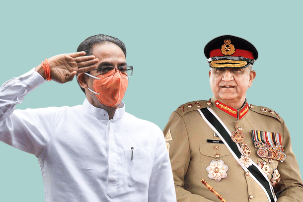 Maharashtra Chief Minister Uddhav Thackeray and Pakistan Army Chief Qamar Javed Bajwa.  