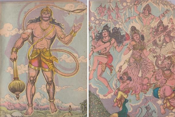 Sankar’s full-page illustration depicted the greatness of the Indian  culture to the child.