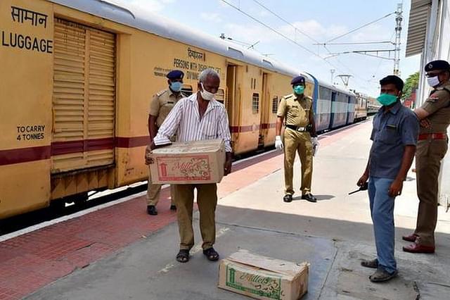 Indian Railways offers parcel service.