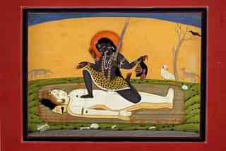 Kali and Shiva; art of Himachal Pradesh (Wikimedia Commons) 