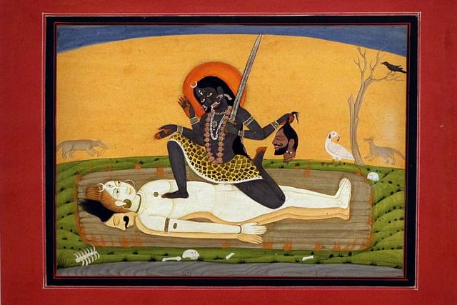 Kali and Shiva; art of Himachal Pradesh (Wikimedia Commons) 