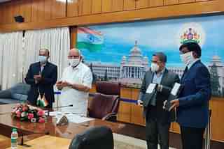BIAL and BMRCL signed the MoU in presence of Karnataka CM B S Yediyurappa (Pic Via Twitter)