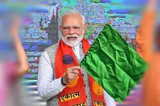 Prime Minister Narendra Modi flagging off a train. (Representative image)