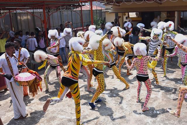 Tiger dance with <i>taase </i>being played. Picture: Team Kalicharan.