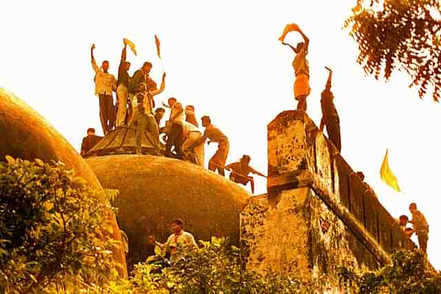 The disputed structure at Ayodhya on 6 December, 1992.