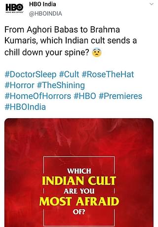 Screenshot of HBO India's controversial tweet