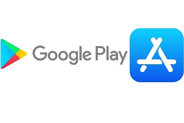 Google Play Store and Apple App Store logos (Pic Via Wikipedia)