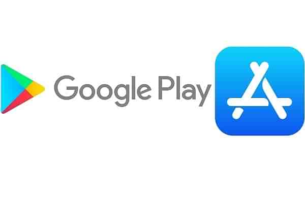 Google Play Store and Apple App Store logos (Pic Via Wikipedia)