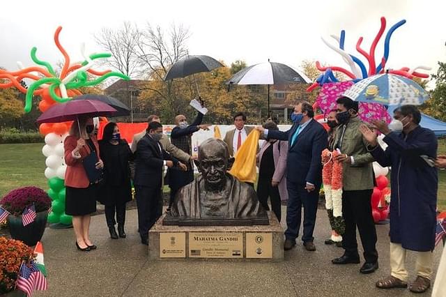 Mahatma Gandhi bust has been installed in New York's Amherst town (Pic Via Twitter)