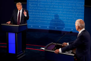 US President Donald Trump and his Democratic rival Joe Biden during the first presidential debate.