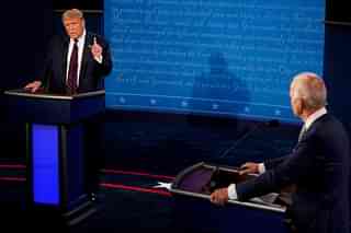 US President Donald Trump and his Democratic rival Joe Biden during the first presidential debate.