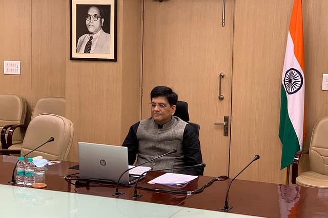 Commerce Minister Piyush Goyal attended the SCO meeting on Wednesday via video conferencing (Pic Via Twitter)