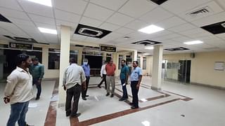 Officials inspecting infrastructure inside Kushinagar airport.