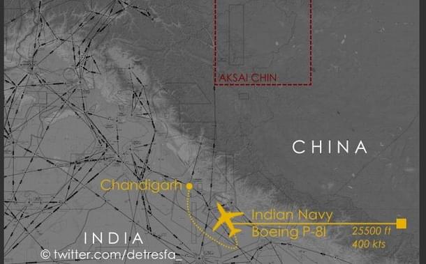 Open Source Intelligence handle on Twitter, @detresfa, noted that a P-8I aircraft of the Indian Navy was flying in Himachal Pradesh. 