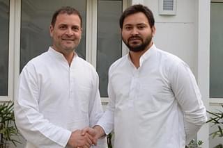 Congress member Rahul Gandhi and RJD’s Tejashwi Yadav.
