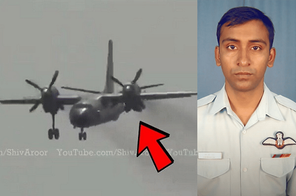 Left - malfunctioning An-32 aircraft, Right - Flt Lt Gunadnya Kharche
