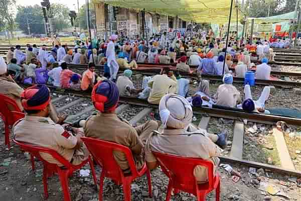 Protesters against farm reforms block train movement in Punjab.